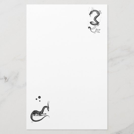 机のドラゴン 便箋 (正面)