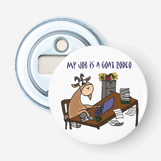 机のヤギのロデオの仕事のユーモアのおもしろいなヤギ 栓抜き (正面)