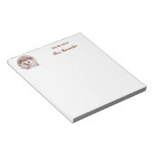 机の上のハリネズミかわいい水色 ノートパッド (アングル)