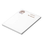 机の上のハリネズミかわいい水色 ノートパッド (回転)