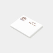 机の上のハリネズミかわいい水色 ポストイット (アングル)