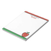 机の上の可愛い赤りんご先生名 ノートパッド (回転)