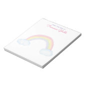 机の上の水色の虹と雲 ノートパッド (回転)