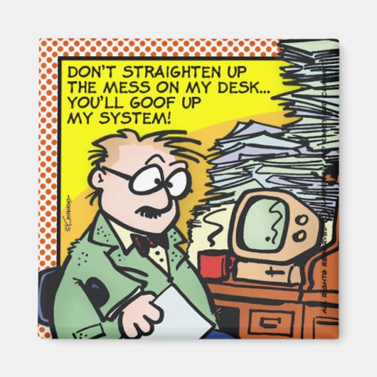 机の上の混乱 マグネット (正面)