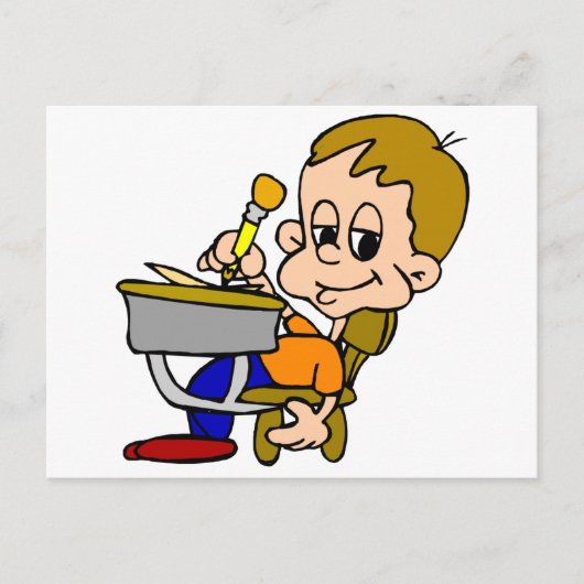 机の上書の子ども ポストカード (正面)