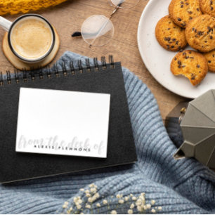 机はっきりしたから書かれたグレーの文字 ノートカード