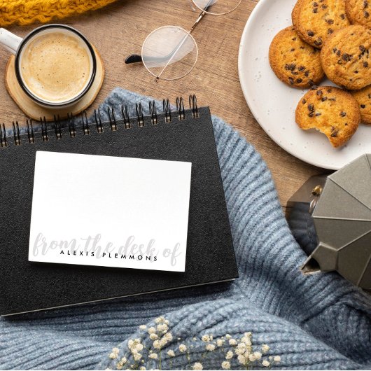 机はっきりしたから書かれたグレーの文字 ノートカード