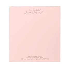 机エレガントからスタイリッシュのピンク色 ノートパッド