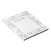 机エレガントから描いた白い鉛筆手描き花 ノートパッド (アングル)