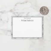机エレガントフェイクから白い大理石 ノートカード (正面/裏面インサイチュ)