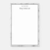 机エレガントフェイクの上の灰色の大理石 ポストイット (正面)