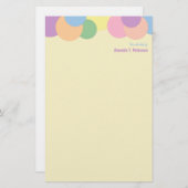 机カスタムカラフルの円のパターン 便箋 (正面/裏面)