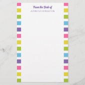 机カラフルから明るいストライプ 便箋 (正面)