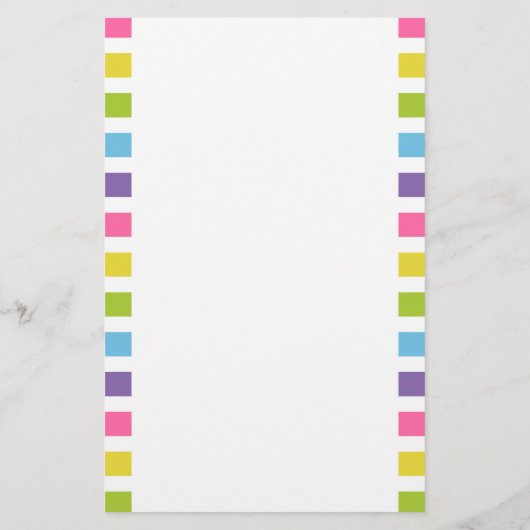 机カラフルから明るいストライプ 便箋 (裏面)