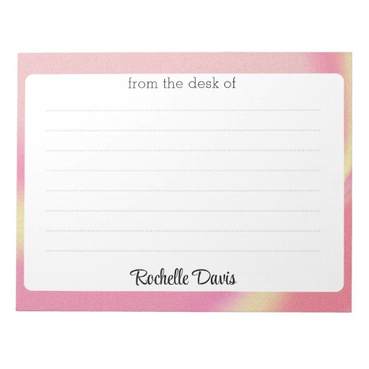 机カラフルモダンからのトレンディー勾配 ノートパッド (正面)