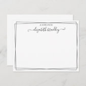 机ガーリーから書かれたモノグラムの署名スクリプト サンキューカード (正面/裏面)