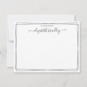 机ガーリーから書かれたモノグラムの署名スクリプト  サンキューカード