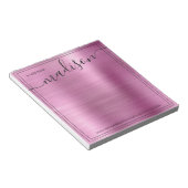 机パーソナライズされたのピンク色の名前 ノートパッド (アングル)