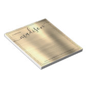 机パーソナライズされたの黄色い金ゴールド名 ノートパッド (アングル)