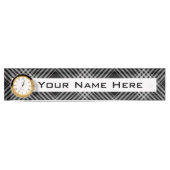 机用ネームプレート(クロック/白黒の格子付き) デスクネームプレート (正面)