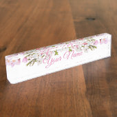 机用ネームプレート – 花 デスクネームプレート (側面)