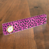 机用ネームプレート(Clock/Leopard Print) デスクネームプレート (側面)