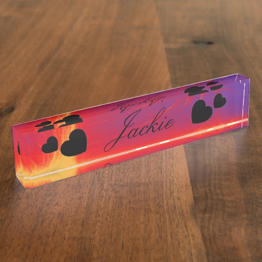 机用ネームプレート- HAMbyWhiteGlove – ファイアハート デスクネームプレート (側面)