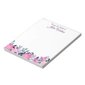 机縁どパーソナライズされたからのフローラ ノートパッド (回転)