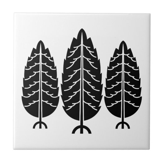 杉日本の三本 タイル (正面)