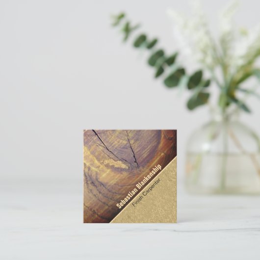 杉木結びクローズアップ写真大工 スクエア名刺 (スタンド正面)