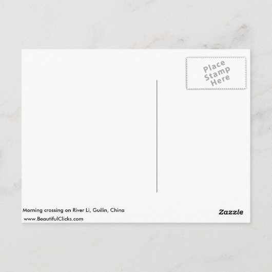 李川の朝の交差点、桂林、中国 ポストカード (裏面)