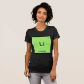李-リンカーンおもしろいな化学要素の記号のティー Tシャツ (正面フル)