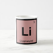 李- Liverwurst化学周期表の記号 コーヒーマグカップ (中央)