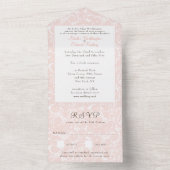 杏と桃のレースのフィリグリーとペイズリーのウェディング・ＲＳＶＰ オールインワン招待状 (内側)