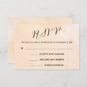 杏の水彩画ウェディング返信カード RSVP用 出欠カード (正面/裏面)