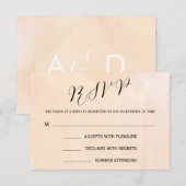 杏の水彩結婚式返信カード RSVP用 出欠カード (正面/裏面)