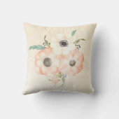 杏子のアネモネのかわいらしく装飾的な花柄 クッション (裏面)