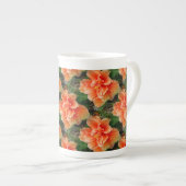 杏子のハイビスカスの熱帯花 ボーンチャイナマグカップ (正面右)