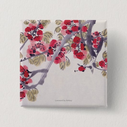杏子の花 缶バッジ (正面)