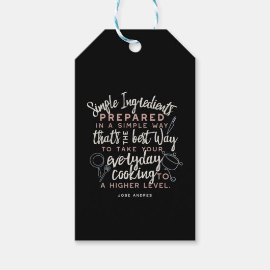 材料シンプル及び日常的料理引用文 ギフトタグ (正面)