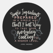 材料シンプル及び日常的料理引用文 ラウンドシール (正面)