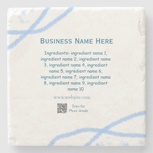 材料名の追加ビジネス名WebサイトQRコード ストーンコースター (正面)