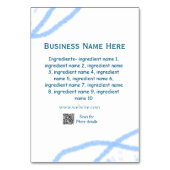 材料名の追加ビジネス名WebサイトQRコード テーブルナンバー (裏面)