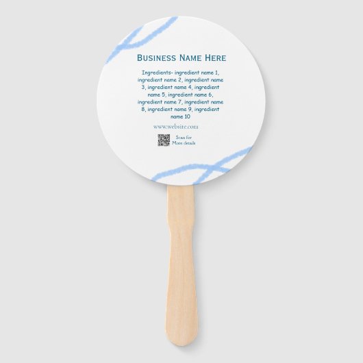 材料名の追加ビジネス名WebサイトQRコード ハンドファン (正面)