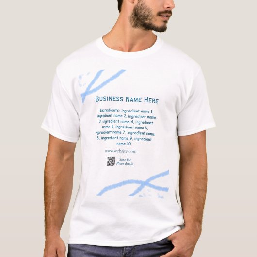 材料名の追加ビジネス名WebサイトQRコード Tシャツ (正面)