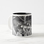 材木のヤード、Finsbury 1825年 ツートーンマグカップ (正面左)