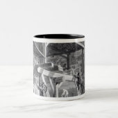 材木のヤード、Finsbury 1825年 ツートーンマグカップ (中央)