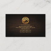 材木の木製の金ゴールドの家の景色のモチーフの建築 名刺 (裏面)