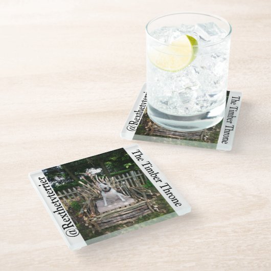 材木の王位のコースター ガラスコースター (アングル)