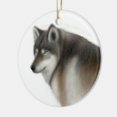 材木オオカミのオーナメント セラミックオーナメント (左)